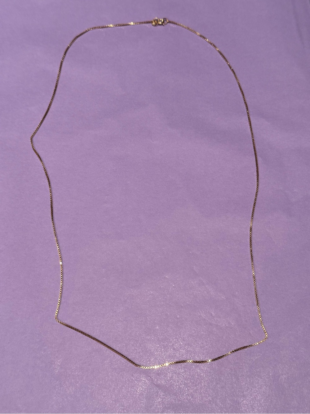 14k Stamped Solid Yellow Gold 24inch Chain Necklace Israel Stamp